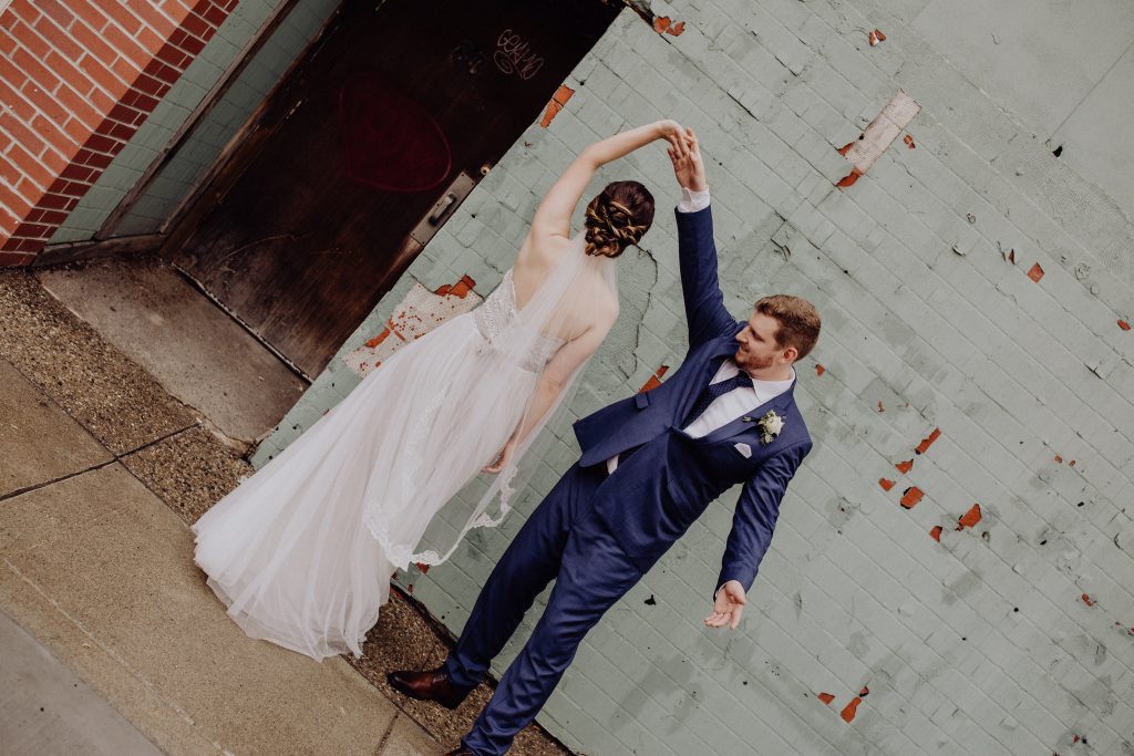 Bubbly Downtown Wedding Michigan