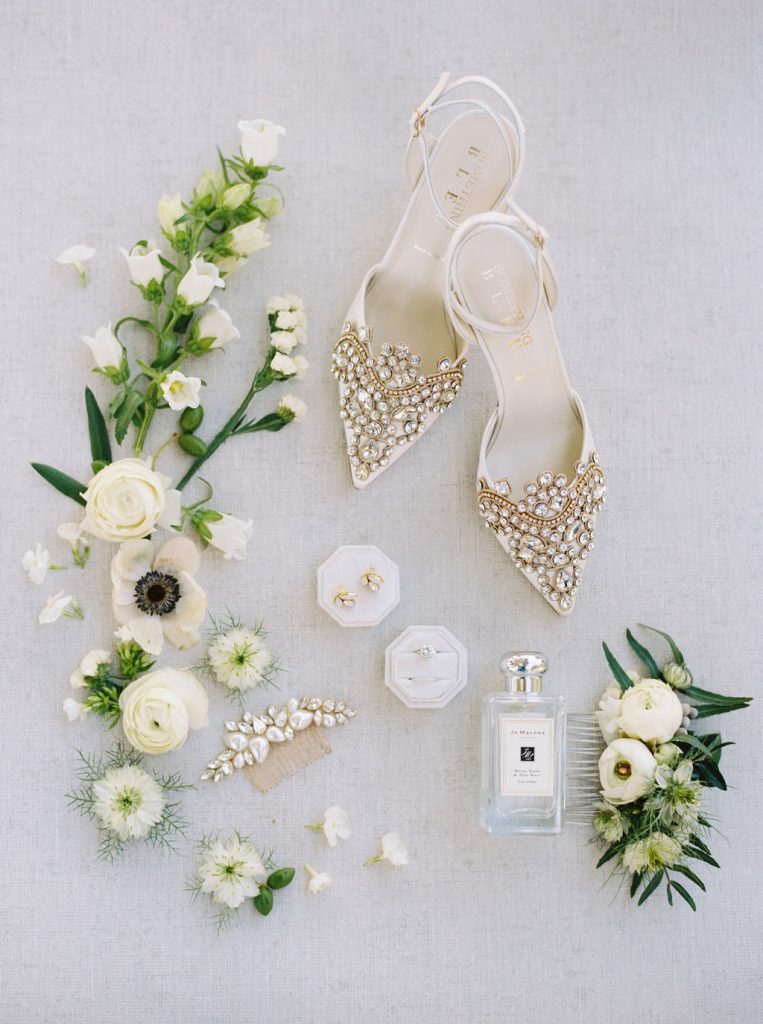 White wedding day shoes