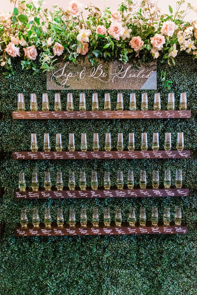 Wedding champagne wall