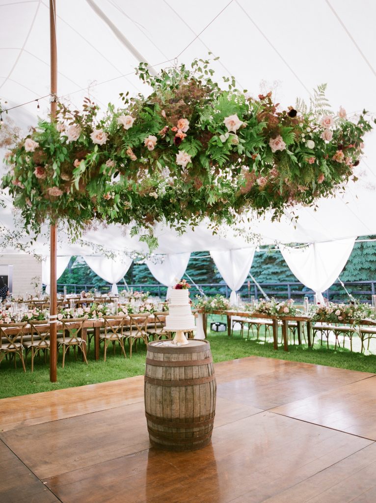 Floral hanging tent chandelier