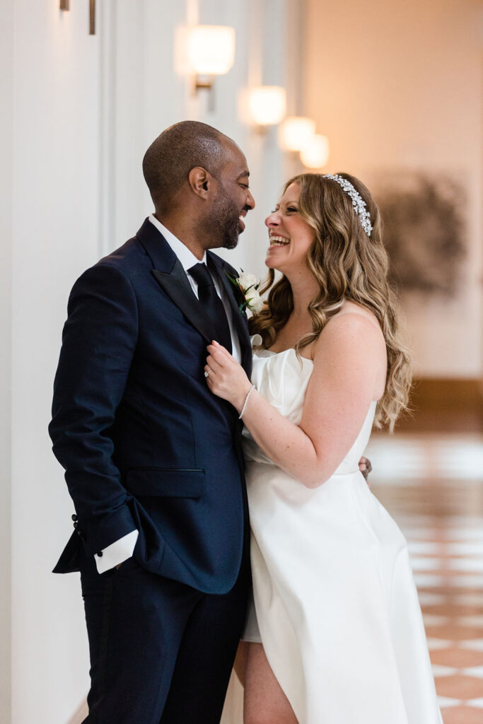 Bride and Groom first look, Detroit Wedding 